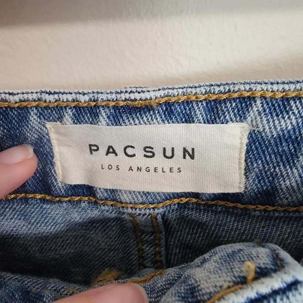 Pacsum Distressed Denim Mom Shorts Size 28 - Picture 2 of 5